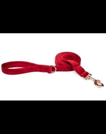 ESME FOR DOG Lesa din velur pentru caini cherry 150cm/2cm