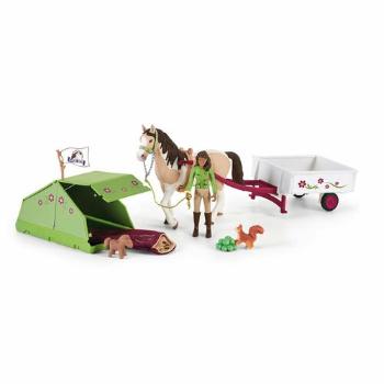 Schleich 42533 - Sarah cu căluț și animaleîn camping, 24,5 x 19 x 6,6 cm