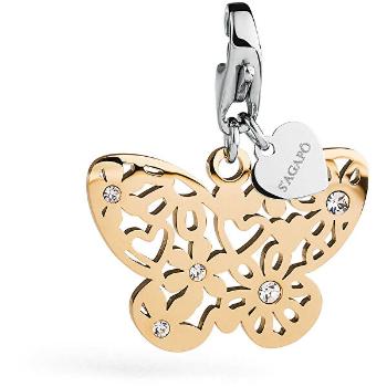 S`Agapõ Romantic Pendant Fericit placat cu aur fluture SHA159