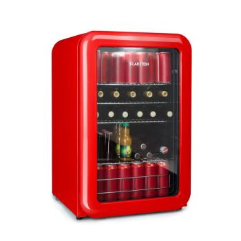 Klarstein PopLife, frigider pentru băuturi, frigider, 115 litri, 0 - 10 °C, design retro, roșu
