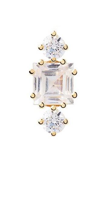 PDPAOLA Cercel single placat cu aur decorat cu zircon LYN Gold PG01-734-U