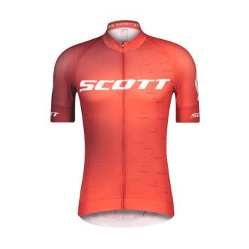 
                 SCOTT Tricou de ciclism cu mânecă scurtă - RC PRO 2021 - alb/roșu  
            