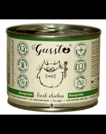 GUSSTO Cat Fresh Chicken pui proaspat, hrana pisici 6x200 g