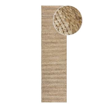 Covor tip traversă în culoare naturală țesut manual din chenaf 60x230 cm Drew Stripe – Flair Rugs