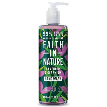 Faith in Nature Săpun lichid de mâini Lavandă și pelargonie (Hand Wash) 400 ml