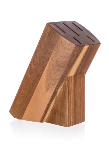 Suport din lemn pentru 5 cutite - lemn natural - Mărimea 23x11x10 cm