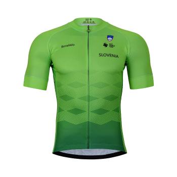 
                 BONAVELO Tricou de ciclism cu mânecă scurtă - SLOVENIA 2022 - albastru/verde  
            