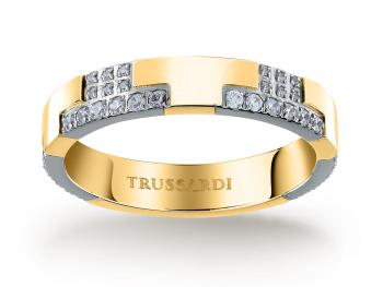 Trussardi Inel strălucitor bicolor din oțel T-Logo TJAXC39 54 mm