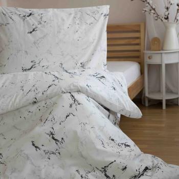 Jerry Fabrics Lenjerie de pat din bumbac Marble alb, 140 x 200 cm, 70 x 90 cm