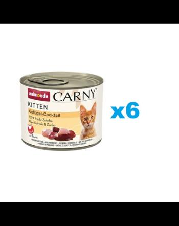 ANIMONDA Carny Kitten Poultry Cocktail conserva 6x200 g cocktail de pasare pentru pisoi