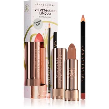 Anastasia Beverly Hills Velvet-Matte Lip Duo set cadou Warm Taupe & Warm Taupe(de buze) culoare