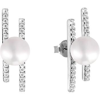 JwL Luxury Pearls Cercei din argint cu perle reale și zirconii JL0581