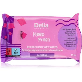 Delia Cosmetics Keep Fresh Sensitive Servetele umede cu efect revigorant 15 buc