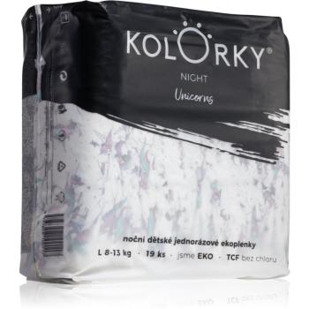 Kolorky Night Unicorn scutece ECO pentru ingrijire de noapte si protectie marimea L 8-13 Kg 19 buc