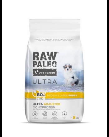 RAW PALEO Ultra Turkey Medium&amp;Large Puppy 2kg hrana catelusi de rasa medie si mare, din curcan