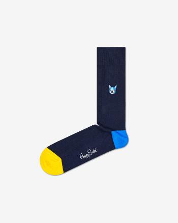 Happy Socks Ribbed Embroidery Dog Șosete Albastru