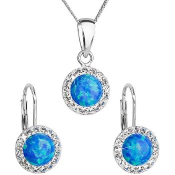 Evolution Group Glamour Set de bijuterii 39160.1 & albastru s.opal (cercei, lanț, pandantiv)
