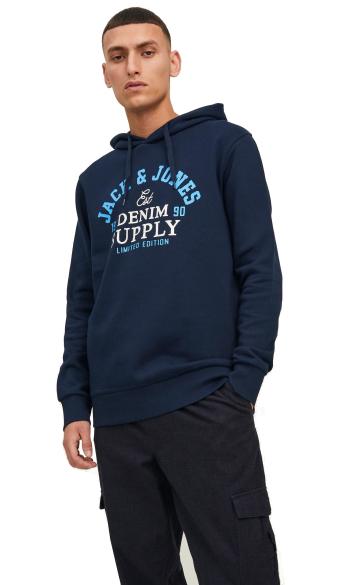 Jack&Jones Hanorac pentru bărbați JJELOGO Regular Fit 12210824 Dark Navy XL