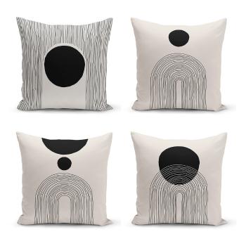 Fețe de pernă negre și bej în set de 4 buc. 43x43 cm - Minimalist Cushion Covers