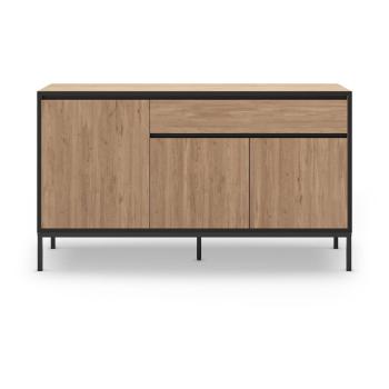 Comodă în culoare naturală joasă cu aspect de lemn de stejar 140x80 cm Lorenza – Marckeric