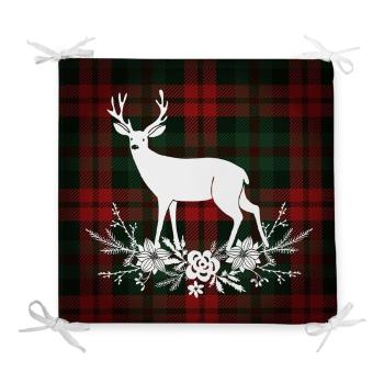 Pernă de scaun din amestec de bumbac cu model de Crăciun Minimalist Cushion Covers Tartan Merry Christmas, 42 x 42 cm