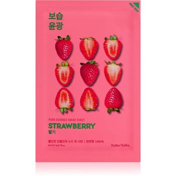 Holika Holika Pure Essence Strawberry mască textilă iluminatoare pentru uniformizarea culorii pielii 20 ml