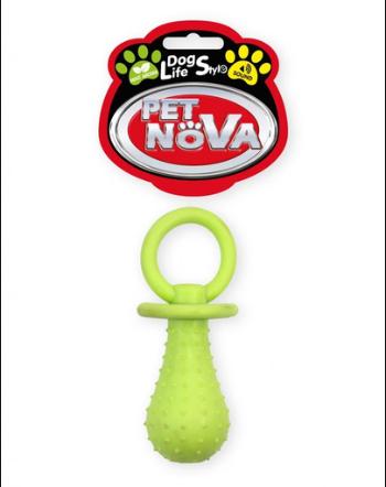 PET NOVA DOG LIFE STYLE Jucarie suzeta pentru caini, 14cm, galbena, aroma de menta