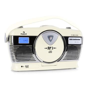 Auna Radio portabil Retro Vintage RCD-70 culoare crem