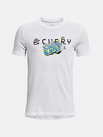 Under Armour UA Curry Trolly Tricou pentru copii Alb