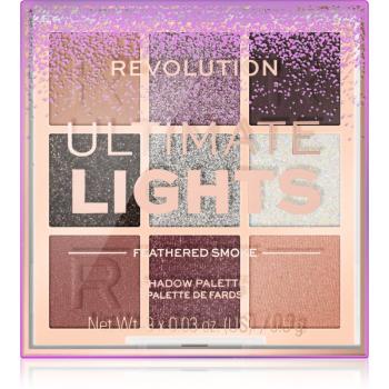 Makeup Revolution Ultimate Lights paletă cu farduri de ochi culoare Smoke 8,1 g