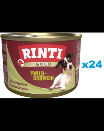 RINTI Gold Wild boar Mini cu mistret set conserve 24x185 g caini talie mica