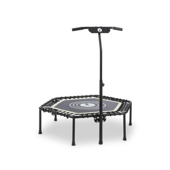 KLARFIT Jumpanatic, trambulină fitness, 44 "/ 112 cm Ø, mâner, pliabilă, culoare albă