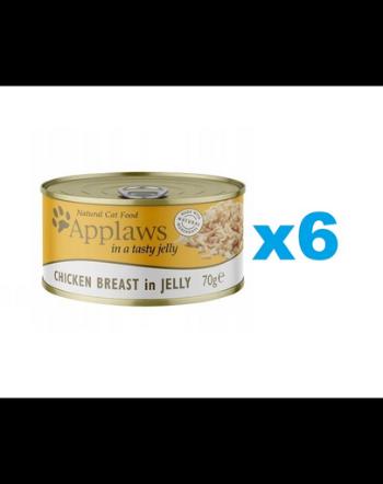 APPLAWS Cat Adult Chicken Breast in Jelly Mancare umeda pisica adulta, cu pui in aspic 6x70g