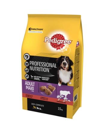 PEDIGREE Professional Nutrition Adult Maxi hrana uscata caini adulti talie mare, cu vita si orez 15kg