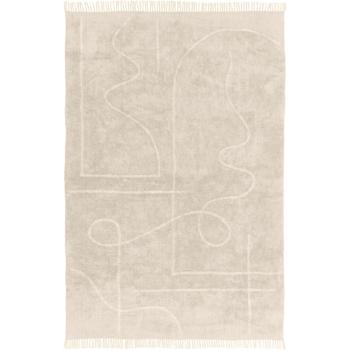 Covor țesut manual din bumbac Westwing Collection Lines, 200 x 300 cm, bej