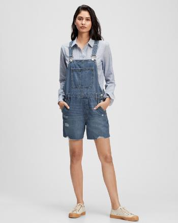 GAP Distressed Pantaloni scurți cu bretele Albastru