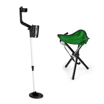 DURAMAXX Basic One Green, set pentru cautarea comorilor,  detector de metale, scaun verde, bobină de 16.5 cm
