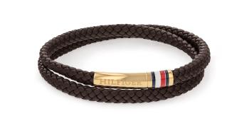 Tommy Hilfiger Brățară din piele maro cu fixare din oțel 2790551