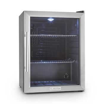Klarstein Beersafe XL frigider 60 litri usa de sticla, clasa B din oțel inoxidabil