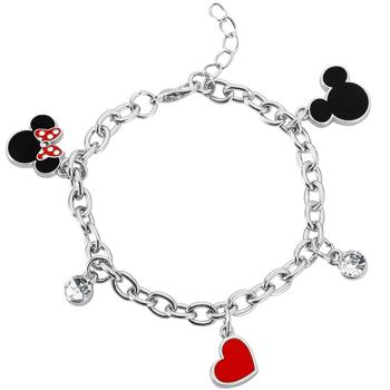 Disney Brățară elegantă pentru fetițe cu pandantive Mickey și Minnie BH00228RL-65