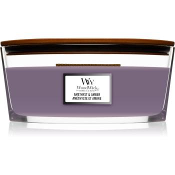 Woodwick Amethyst & Amber lumânare parfumată 453 g