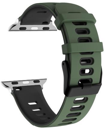 4wrist Curea din silicon pentru Apple Watch - Green Black42/44/45 mm