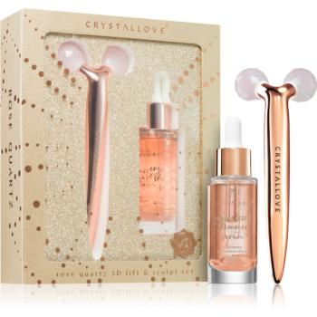 Crystallove Golden Rose Quartz 3D Lift & Sculpt Set set (pentru netezirea pielii)