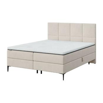 Pat boxspring bej cu spațiu de depozitare 180x200 cm Bufo – MESONICA