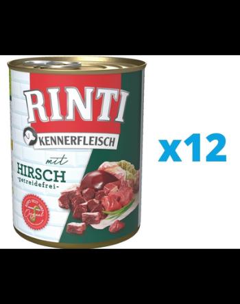 RINTI Kennerfleisch Venison hrana umeda caini adulti 12 x 800 g, cu vanat