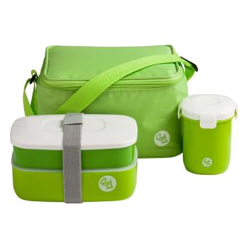 Set husă frigorifică, cutie pentru gustări, pahar Premier Housewares Grub Tub, 21 x 13 cm, verde