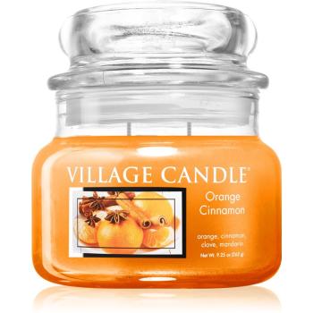 Village Candle Orange Cinnamon lumânare parfumată  (Glass Lid) 262 g