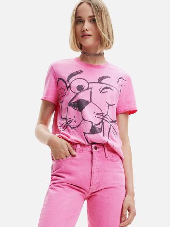 Desigual Pink Panther Smile Tricou Roz