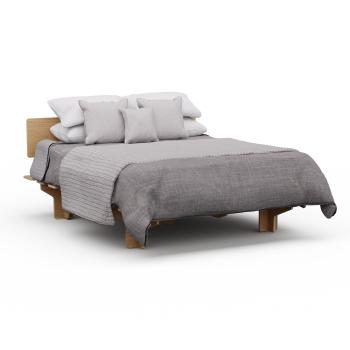 Blumfeldt NordicAura King cadru pat dublu | 180 cm x 200 cm | robust | fără unelte | lemn de eucalipt | raft