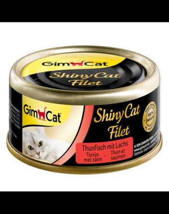 GIMCAT Shiny Cat Filet Tuna&amp;Salmon 70gConserva hrana pisici, cu ton si somon in sos